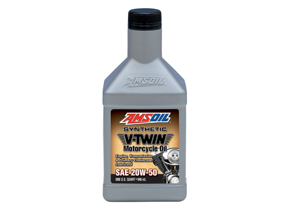 Plně syntetický motorový olej pro motocykly AMSOIL 20W-50 Synthetic V-Twin Motorcycle Oil 946 ml