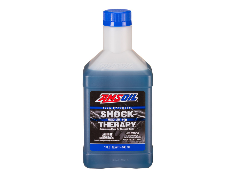 Plně syntetický tlumičový olej pro motocykly AMSOIL Shock Therapy Suspension Fluid #10 Medium 946 ml