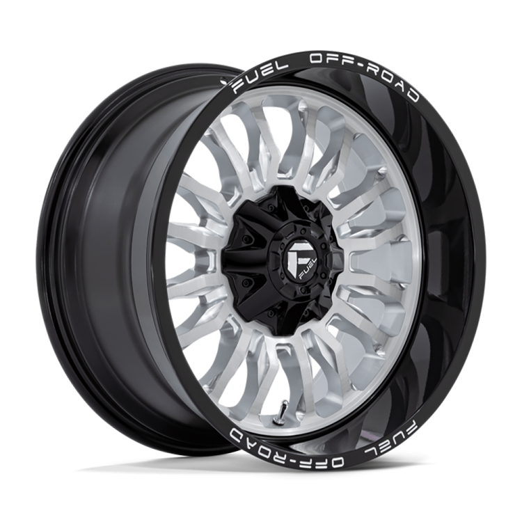 Kola z lehké slitiny D798 ARC Silver Brushed Face W/ Milled Black LIP Fuel