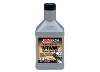Plně syntetický motorový olej pro motocykly AMSOIL 20W-50 Synthetic V-Twin Motorcycle Oil 946 ml 